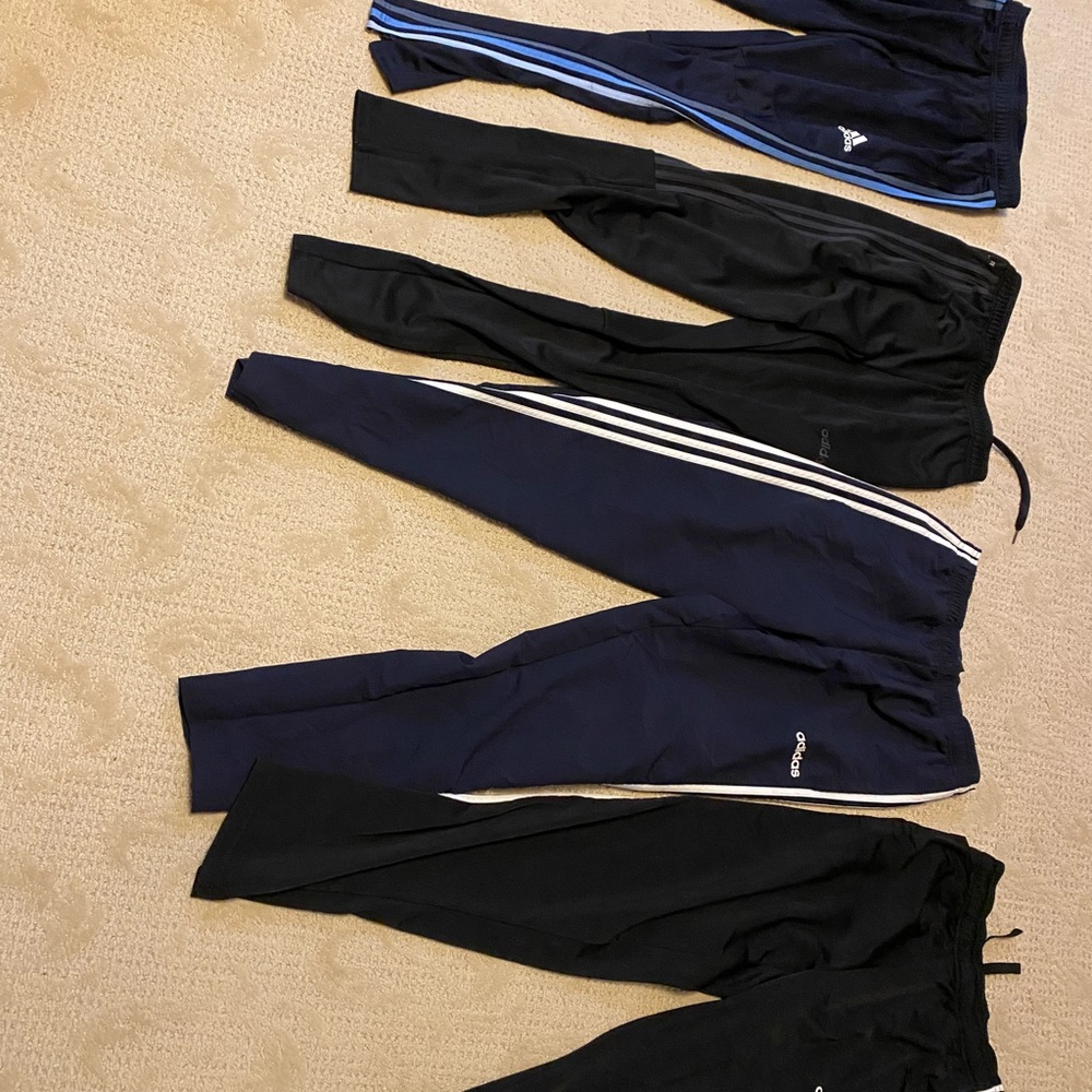 4 PAIRS OF MEN"S ADIDAS MEDIUM warm up / jogging pants EX CONDITION!